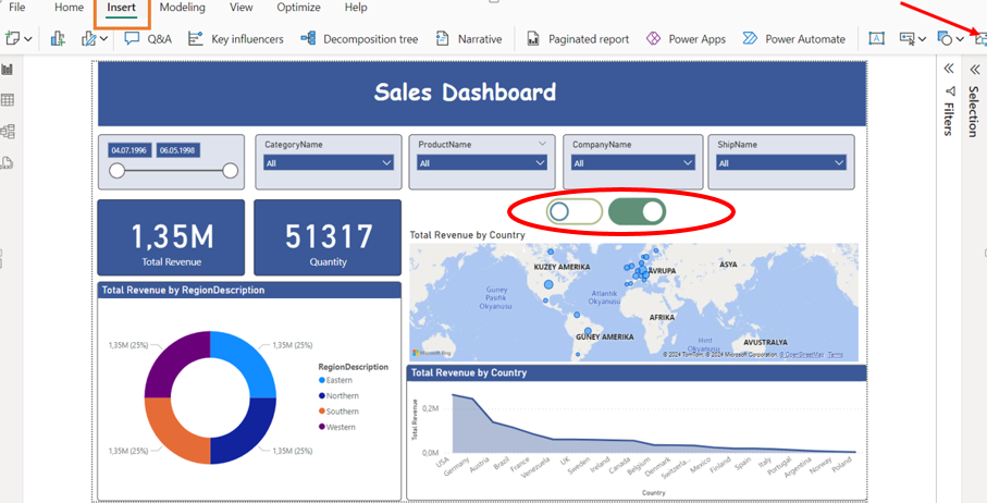 Power Bi Bookmarks İşlemleri