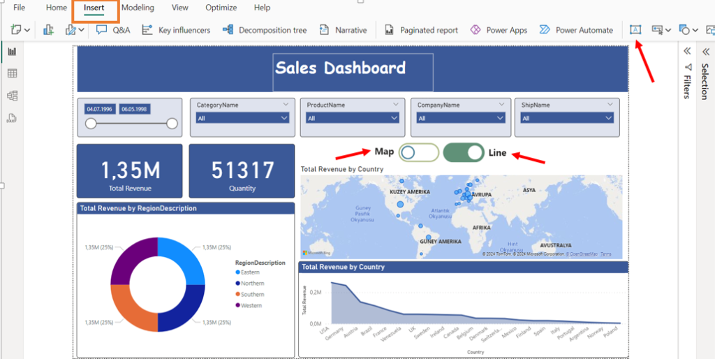 Power Bi Bookmarks İşlemleri