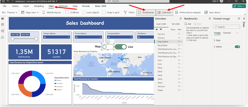 Bookmarks in Power Bi