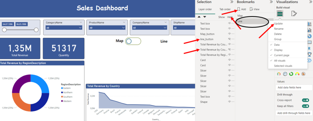 Bookmarks in Power Bi